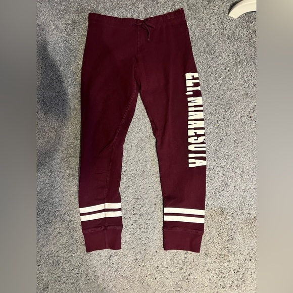 Pants - 3/$15 Maroon Sweatpants with White Stripes